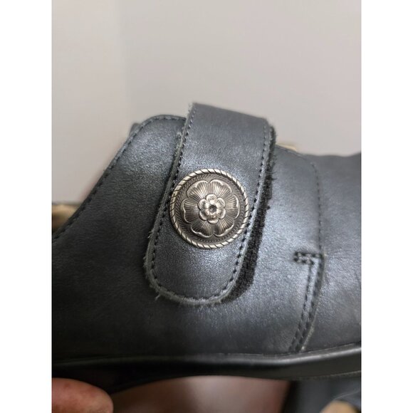 Alegria Paloma Women's Leather Slip-On Shoes Size 41 Adjustable Strap Button Acc - Picture 9 of 11